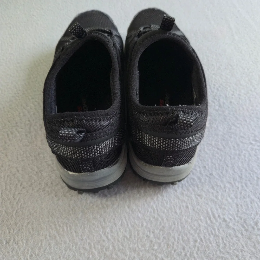 Skechers Trail Sneakers‎ Womens 7 Black Slip On Bungee Memory Foam 158049SA